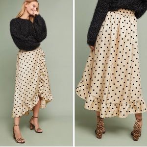 Corey Lynn Calter Anthropologie Blk PolkaDot Skirt